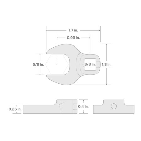 Tekton 3/8 in. Drive, SAE Crowfoot Wrench Chrome WCF13016